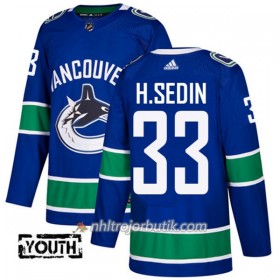 Barn Ishockey Vancouver Canucks Tröja Henrik Sedin 33 Adidas 2017-2018 Blå Authentic